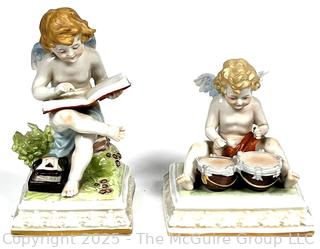 Two (2) Porcelain Scheibe Alsbach German Figurines of Cupids