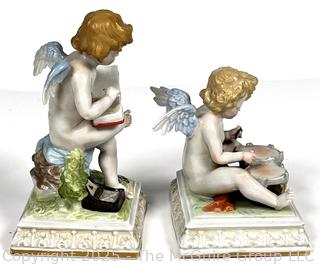 Two (2) Porcelain Scheibe Alsbach German Figurines of Cupids