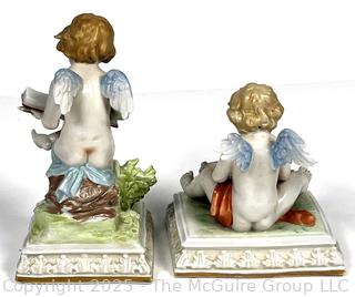 Two (2) Porcelain Scheibe Alsbach German Figurines of Cupids