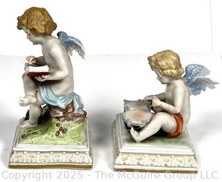Two (2) Porcelain Scheibe Alsbach German Figurines of Cupids