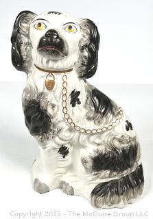 Straffordshire Spaniel Black and White Dog Figure