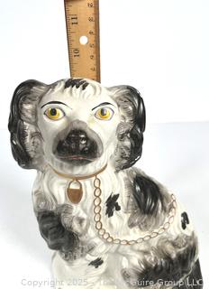 Straffordshire Spaniel Black and White Dog Figure