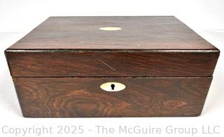 Velvet Lined Maple Travel Writing Box with Brass Plaque.  4.5" x 7.5" x 11"