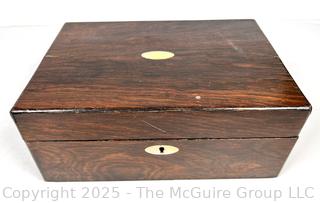 Velvet Lined Maple Travel Writing Box with Brass Plaque.  4.5" x 7.5" x 11"