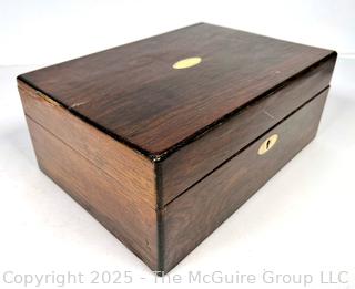 Velvet Lined Maple Travel Writing Box with Brass Plaque.  4.5" x 7.5" x 11"