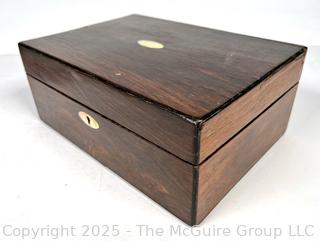 Velvet Lined Maple Travel Writing Box with Brass Plaque.  4.5" x 7.5" x 11"