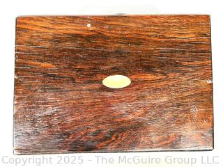 Velvet Lined Maple Travel Writing Box with Brass Plaque.  4.5" x 7.5" x 11"