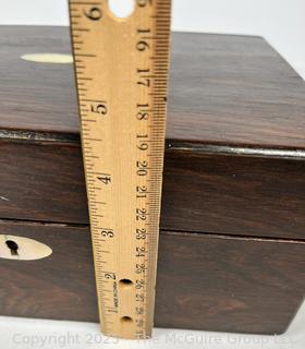 Velvet Lined Maple Travel Writing Box with Brass Plaque.  4.5" x 7.5" x 11"