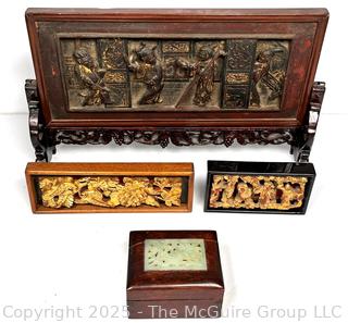Four (4) Chinese Carved Decorative Items 