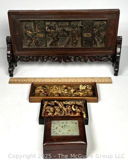 Four (4) Chinese Carved Decorative Items 