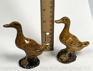 Two (2) Chinese Pottery Duck Statues