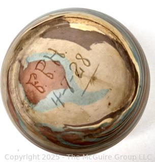 Small Niloak Style Mission Swirl Pottery Bowl Signed and Dated by Artist, 1928