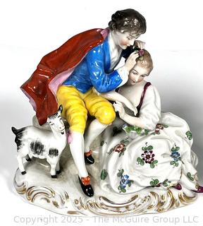 Two (2) Dresden Courting Couple Porcelain Figurines