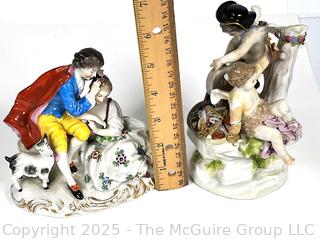 Two (2) Dresden Courting Couple Porcelain Figurines