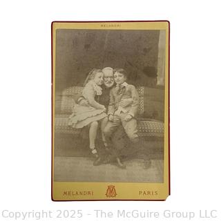 Early Cabinet Card (Paris)of Author Victor Hugo and His Children