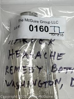 1890's Harper Headache Remedy Bottle Washington DC