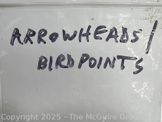 Thirteen (13) Bird-point Obsidian Arrowheads