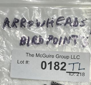 Thirteen (13) Bird-point Obsidian Arrowheads