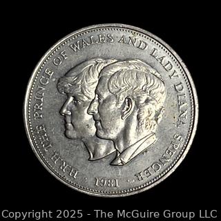 1981 Great Britain Crown Commemorating Engagement Of Prince Charles & Lady Diana. REV: Portrait