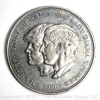 1981 Great Britain Crown Commemorating Engagement Of Prince Charles & Lady Diana. REV: Portrait