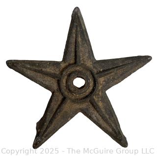 1860’s Cast Iron Architectural Salvage Building Anchor Star