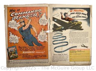 Fight Comics #28, Fiction House, 1943, WWII Torture Comic Book Cover.  Cover Only.