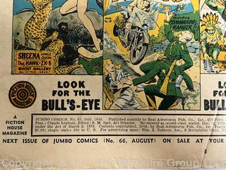 Jumbo Comics #65 Fiction House 1944  Sheena Queen of the Jungle Cover Only 