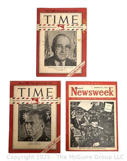 Three (3) WWII Era Military Issue News Magazines. Printed in Hawaii