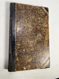 Leather with Marbled Boards Handwritten Proceedings Ledger from Bridgeton, N.J. 