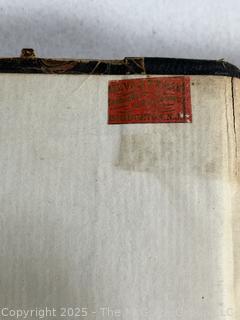 Leather with Marbled Boards Handwritten Proceedings Ledger from Bridgeton, N.J. 