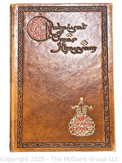 Tooled Leather Rubaiyat of Omar Khayyam Edward Fitzgerald presented by Willy Pogany 1900 Book.