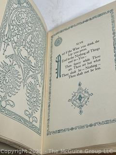 Tooled Leather Rubaiyat of Omar Khayyam Edward Fitzgerald presented by Willy Pogany 1900 Book.
