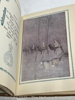 Tooled Leather Rubaiyat of Omar Khayyam Edward Fitzgerald presented by Willy Pogany 1900 Book.