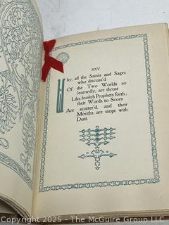 Tooled Leather Rubaiyat of Omar Khayyam Edward Fitzgerald presented by Willy Pogany 1900 Book.
