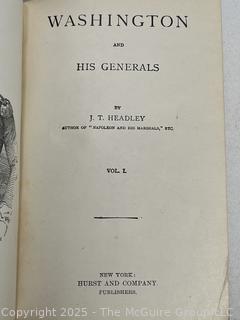 Washington and His Generals by J.T. Headley Vol. 1 Book