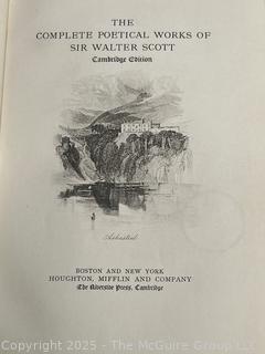 Leather with Marbled Boards The Complete Poetical Works of Sir Walter Scott, c1900 Cambridge Edition
