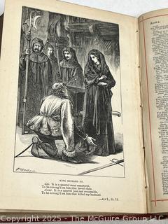Gilt Decorated The Works of Shakespeare Portrait & Illustrations Book.
