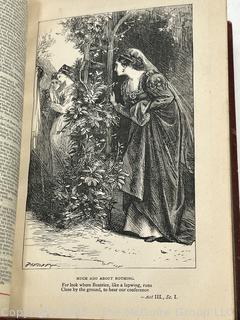 Gilt Decorated The Works of Shakespeare Portrait & Illustrations Book.
