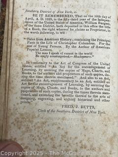 Leather with Marbled Boards 1829 Tales from American History Book. 
