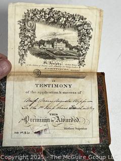 Leather Bound with Gilt Decoration Rosario, Histoire Espagnole, Lille, L. Lefort, 1840. 1st Edition Book. 
