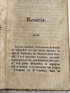 Leather Bound with Gilt Decoration Rosario, Histoire Espagnole, Lille, L. Lefort, 1840. 1st Edition Book. 
