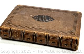 Tooled Leather Bound with Gilt Edge 1859 Poems by William Cullen Bryant Book. 