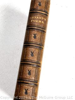 Tooled Leather Bound with Gilt Edge 1859 Poems by William Cullen Bryant Book. 