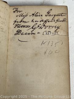 Tooled Leather Bound with Gilt Edge 1859 Poems by William Cullen Bryant Book. 