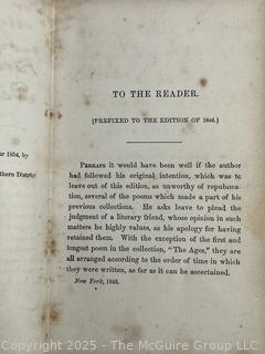 Tooled Leather Bound with Gilt Edge 1859 Poems by William Cullen Bryant Book. 