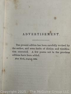 Tooled Leather Bound with Gilt Edge 1859 Poems by William Cullen Bryant Book. 