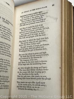 Tooled Leather Bound with Gilt Edge 1859 Poems by William Cullen Bryant Book. 
