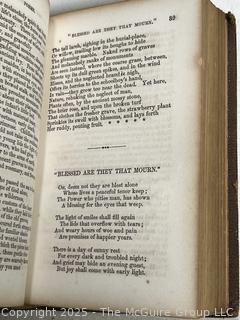 Tooled Leather Bound with Gilt Edge 1859 Poems by William Cullen Bryant Book. 