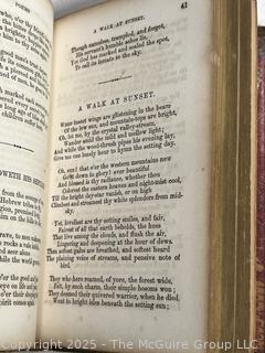 Tooled Leather Bound with Gilt Edge 1859 Poems by William Cullen Bryant Book. 