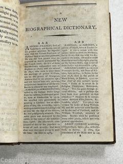Leather with Marbled Boards 1796 A New Biographical Dictionary Containing a Brief Account of the Lives and Writings by Stephen Jones Book
